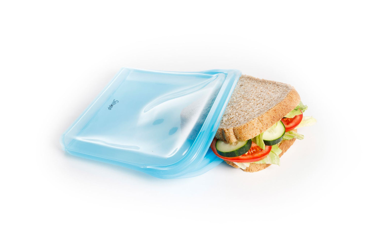 Banner de la bolsa de silicona con sandwich