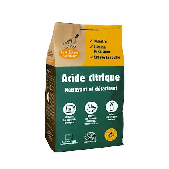 1kg de acido cítrico en polvo en bolsa de papel kraft