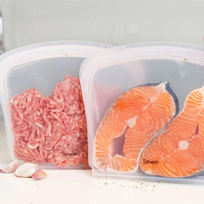Bolsas de silicona reutilizables para conservar alimentos, alternativa ecológica y sostenible al plástico
