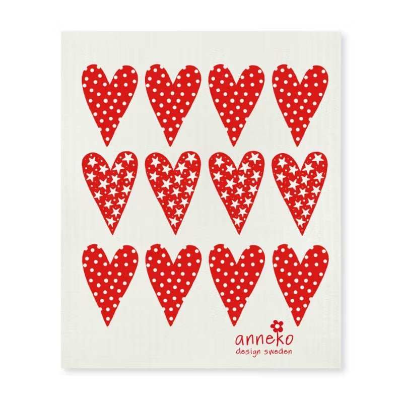 Paño sueco reutilizable con Corazones - Siltupp.com