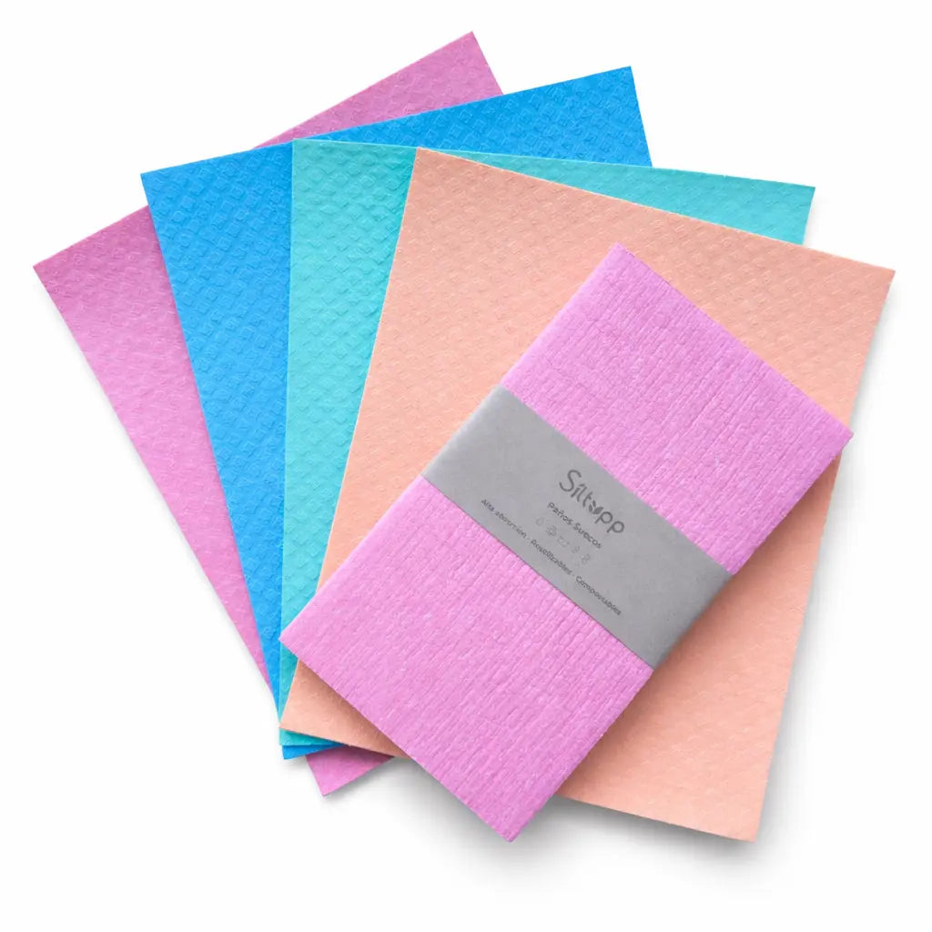 Set de paños suecos grandes reutilizables y ecológicos, absorbentes para cocina y hogar