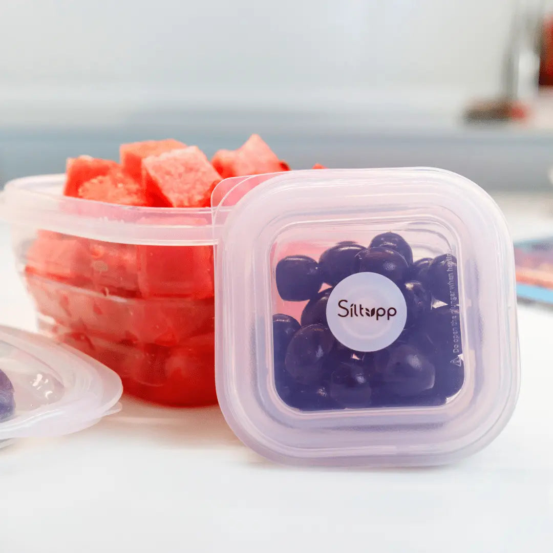 Tupper plegable con fruta