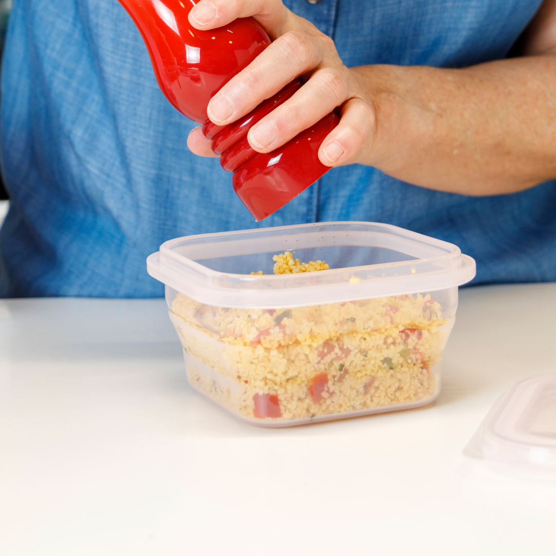 tupper plegable con comida