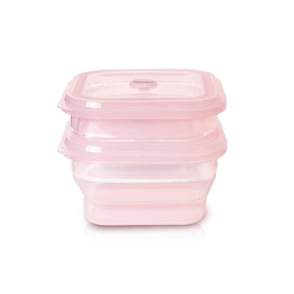 dos tuppers de silicona apilados